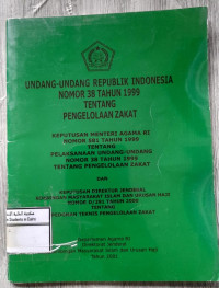 Image of Undang Undang Republik Indonesia No 38 Tahun 1999 tentang Pengelolaan Zakat