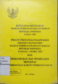 Image of Ketetapan-Ketetapan MPR RI 1993